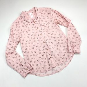 Zoey~Cat and jack “ crazy cat” button down shirt